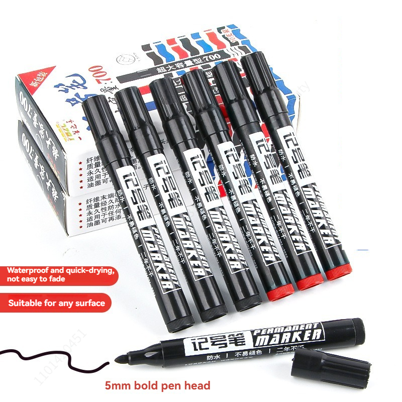 3/9 pçs caneta marcador de tinta permanente à prova dwaterproof água caneta preta para pneus marcadores oleosos secagem rápida assinatura caneta artigos de papelaria suprimentos