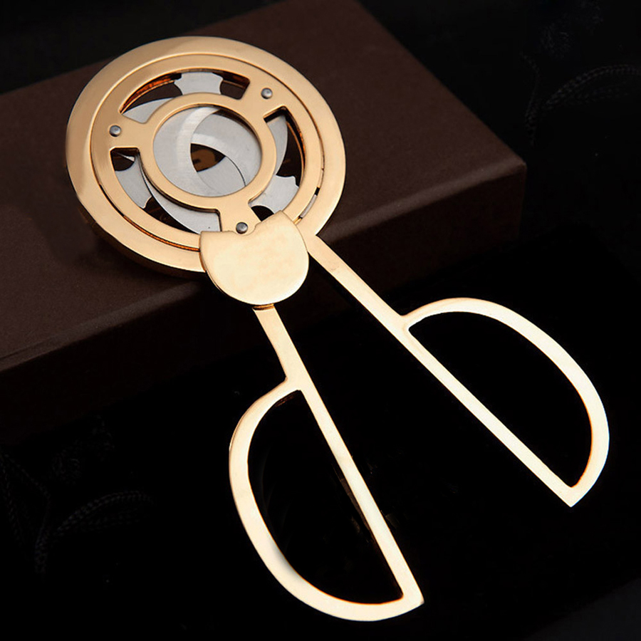 Flame Lover Cuba Cigar Cutter Guillotine Puncher Scissors Knife Stainless Steel 3 Sharp Blades Cutting Accessories Gold Plated