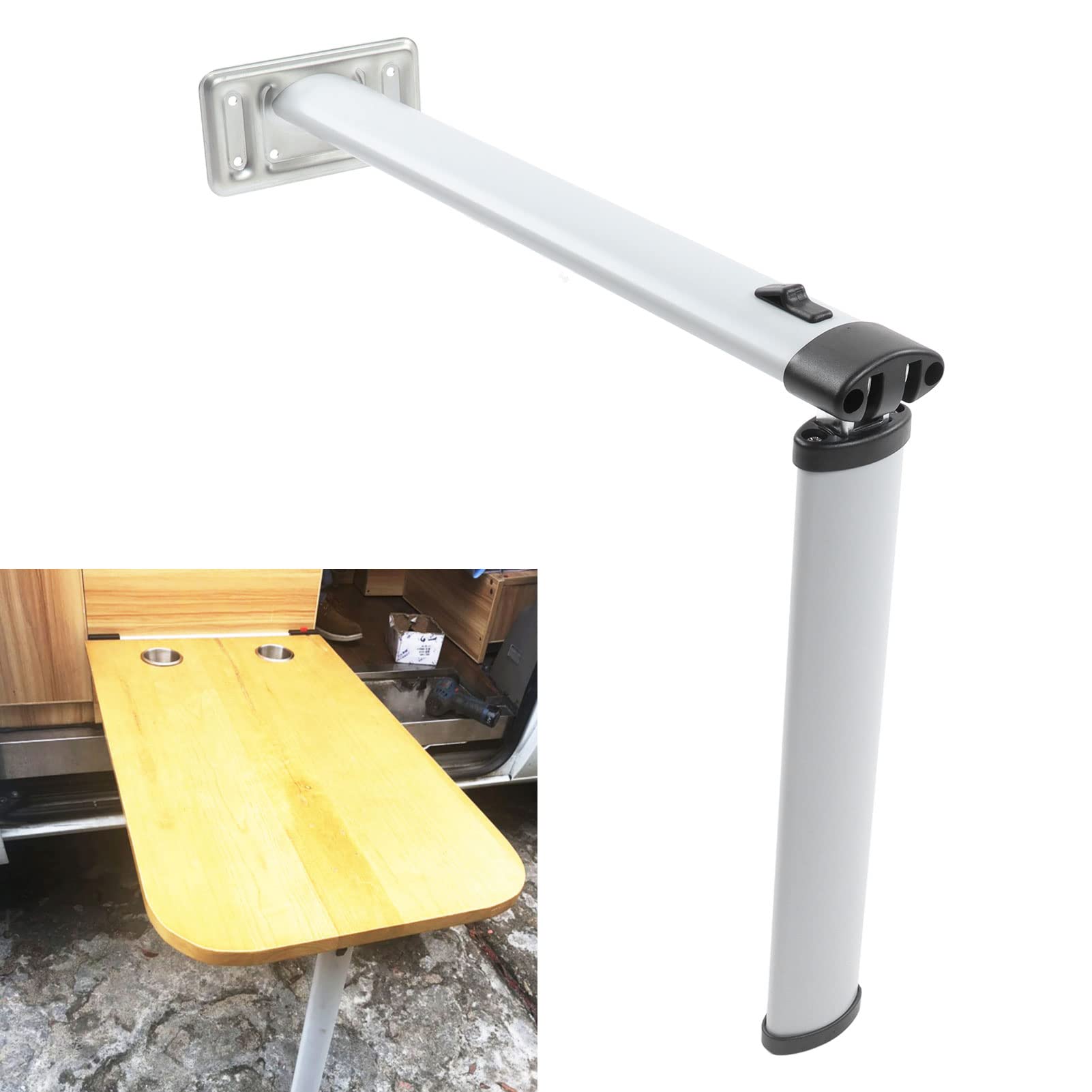Pied de table pliable 73 cm, pied de table détachable pour camping-car, support de table en alliage d'aluminium, camping-car, caravane