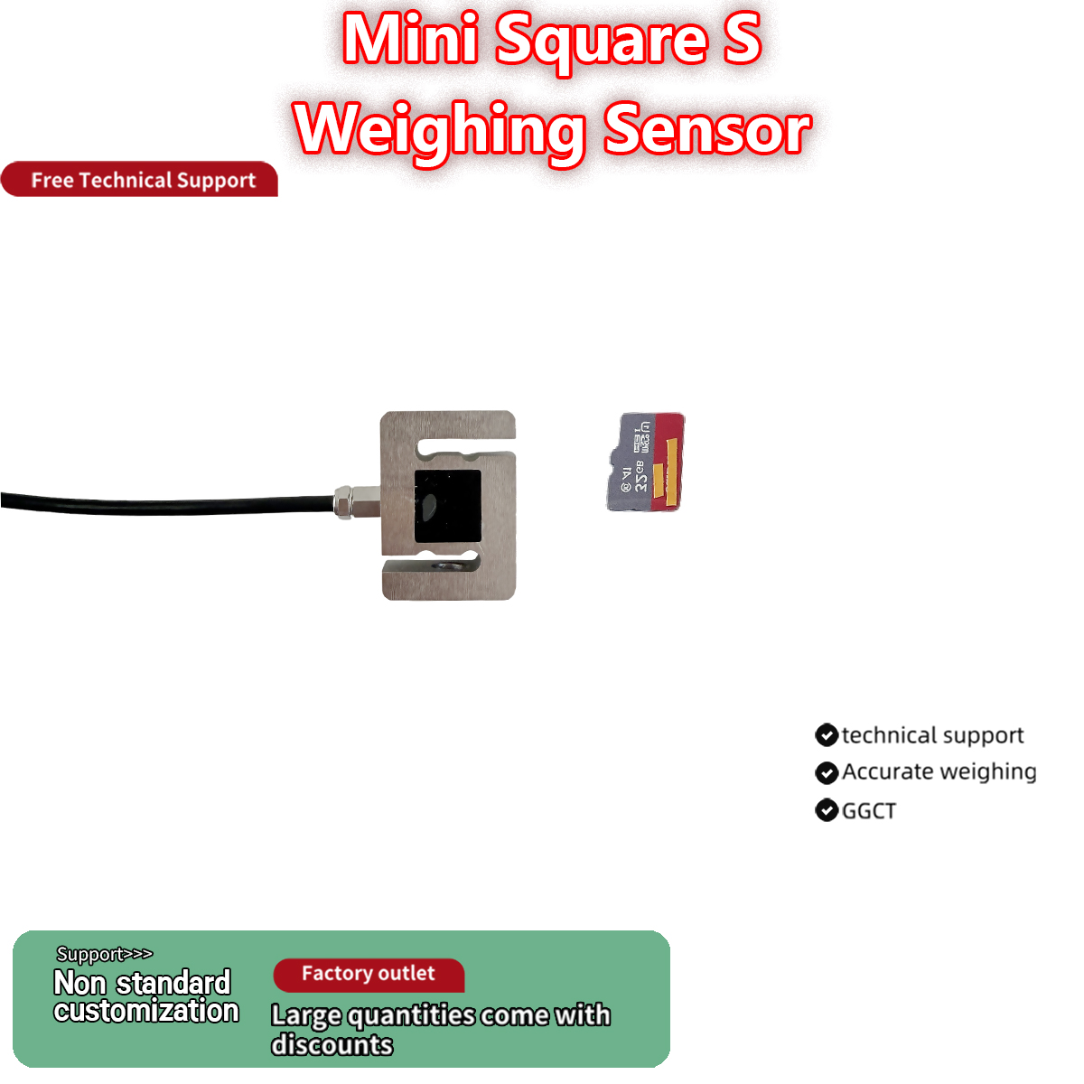Mini S-Type Load Cell 5kg 10kg 20kg 50kg 100kg 200kg Hoge Precisie Trek- en Drukkrachtsensor Gelegeerd Staal IP66