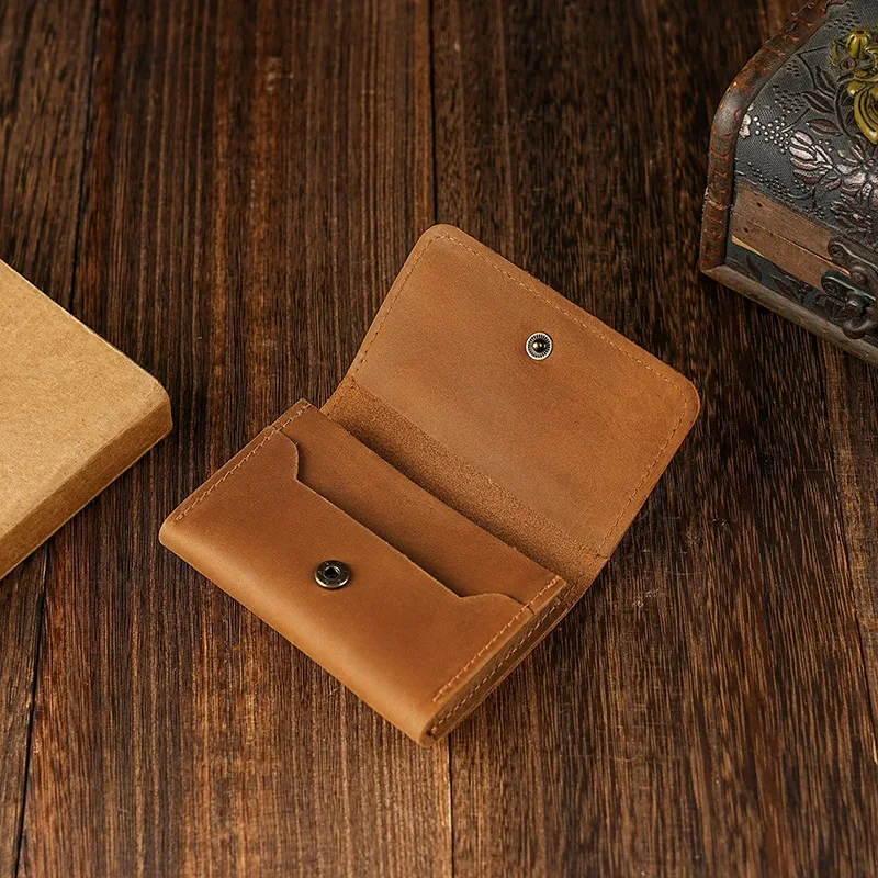 Bolsa de couro titular do fone de ouvido carteiras de couro do vintage bolsas de moedas cabo de dados portátil saco de armazenamento caso titular do cartão