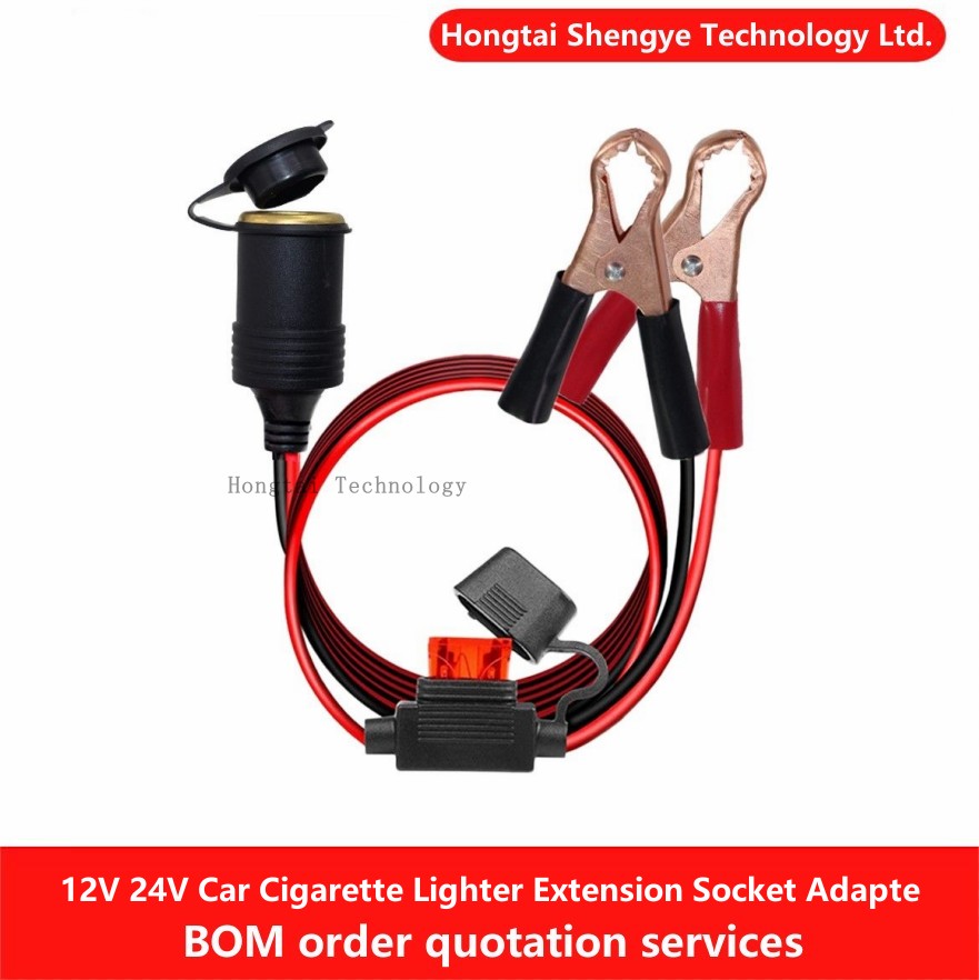12V 24V Sigarettenaansteker Vrouwelijke Adapter 20A Alligator Clip Batterij Verlengsnoer voor Waterkoker Stofzuiger