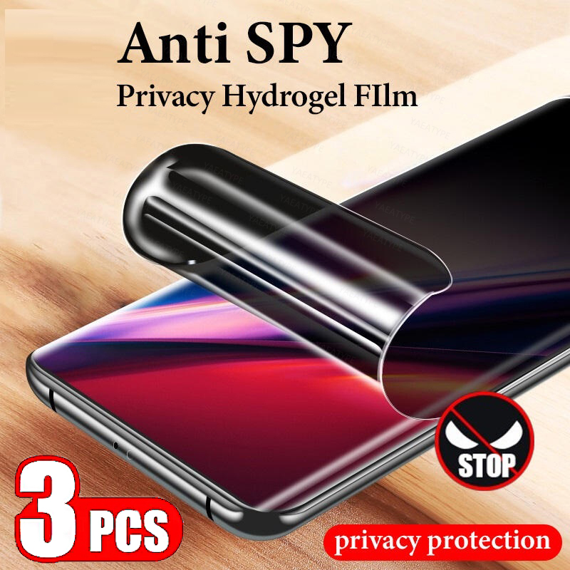 Pellicola idrogel per la privacy da 3 pezzi per Realme 13 14 Pro Plus 5G 14T 14x 15 Pro Lite 4G 5G Protezione per lo schermo senza sblocco con impronta digitale