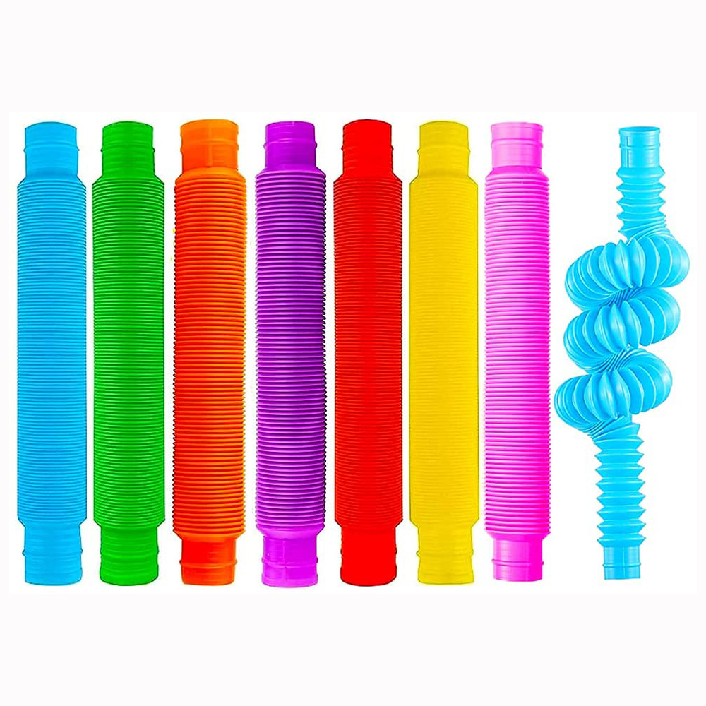 8Pack Large Pop Tubes Fidget Toys Zabawka sensoryczna na stres Ulga w lękach dla dzieci Dorośli Zabawki edukacyjne Maluchy Rozciągliwa tuba