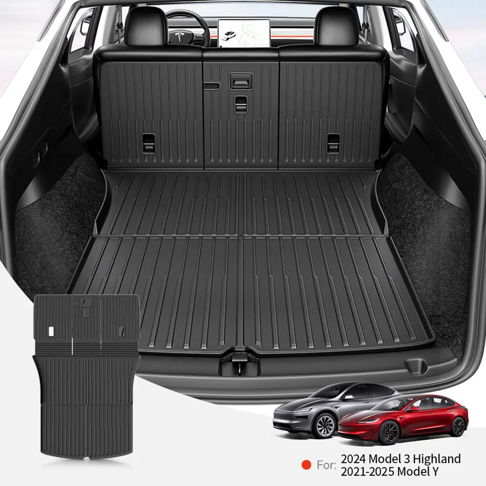 Tappetino per bagagliaio YZ per Tesla Model 3 Y Highland Juniper 2021-2026, in TPE, impermeabile, antiscivolo, per tutte le stagioni.