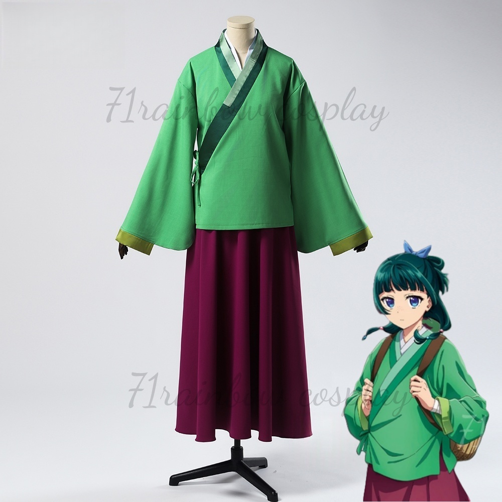 Maomao Cosplay Anime The Apothecary Diaries MAOMAO Kostum Cosplay Pakaian Halloween Kostum Gaun Cosplay