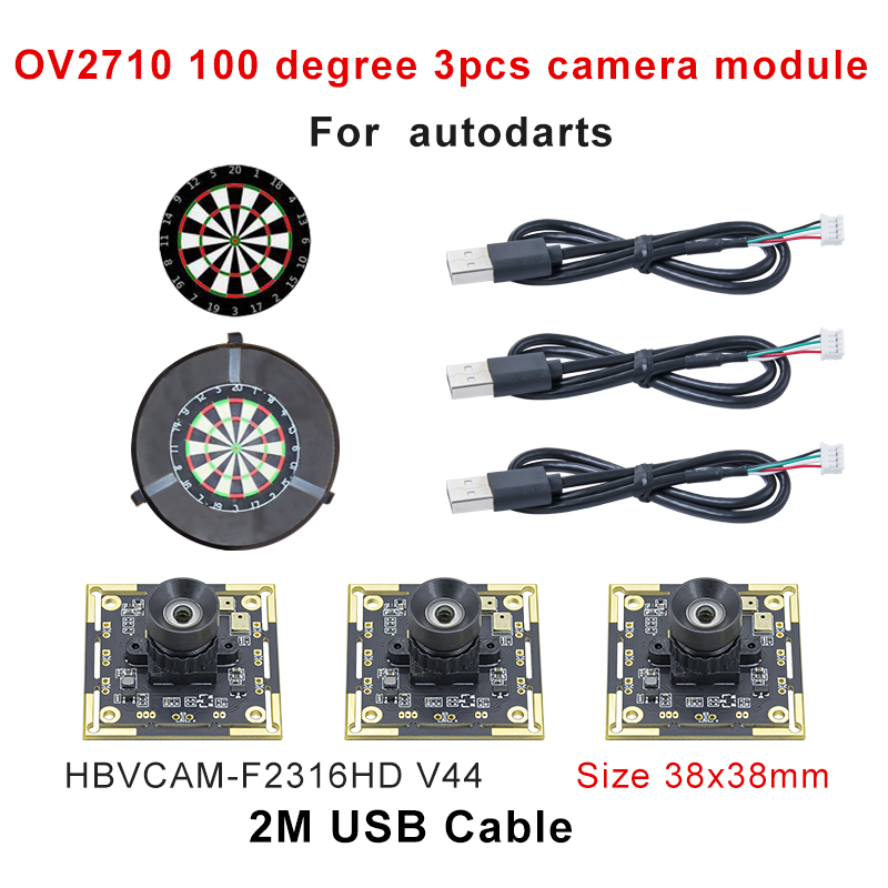 HBVCAM ov2710 Módulo de cámara usb de 100 grados y 2mp para autodarts sistema de puntuación io