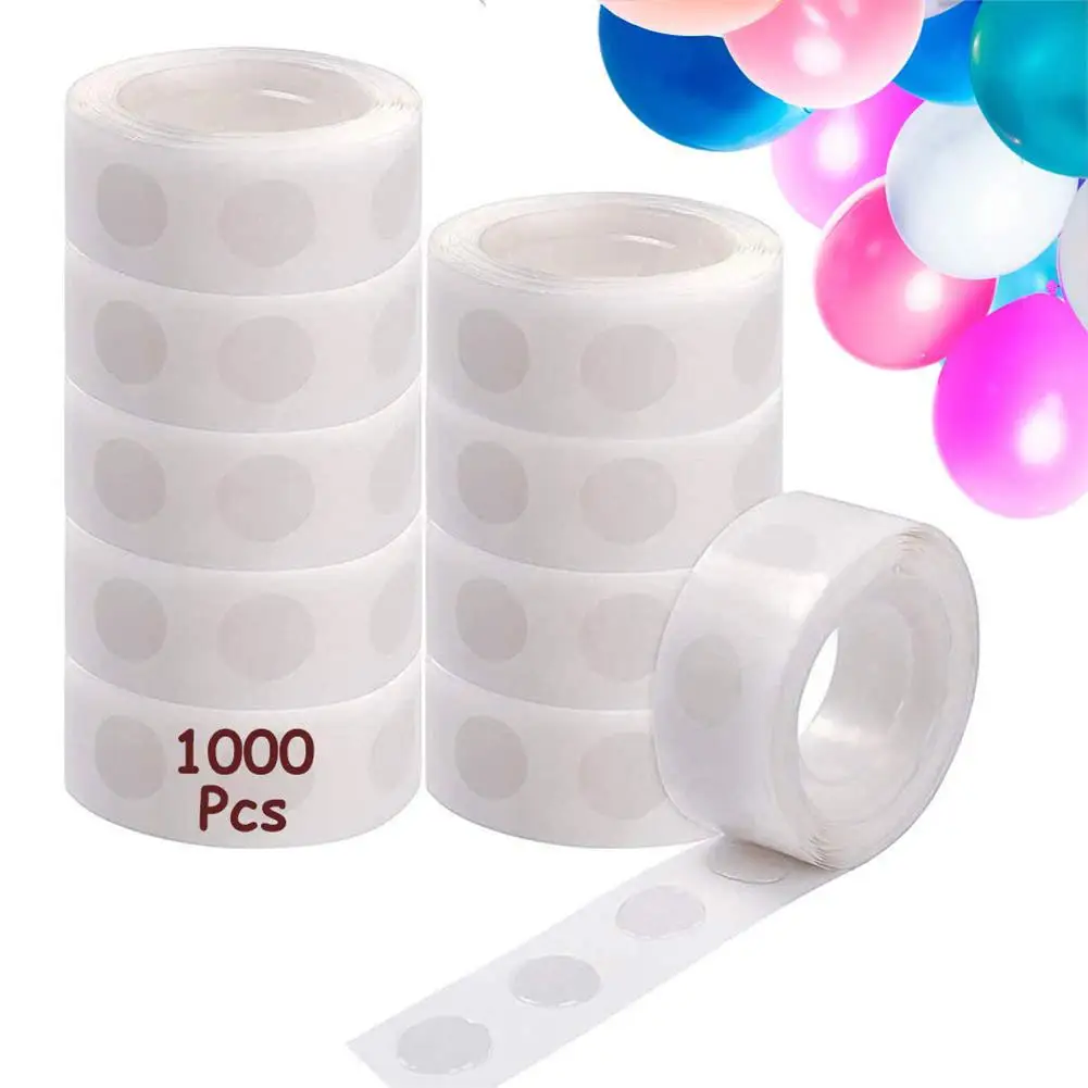 6 rollos de puntos adhesivos de doble cara, cinta adhesiva transparente extraíble para globos, pegamento para manualidades Diy, decoración para fiesta de cumpleaños y boda