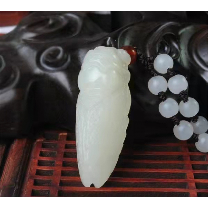 Wholesale Afghan White Jade Pendant Jade Pendant Cicada Jade Cicada Roaring Jade Pendant Jade Pendant