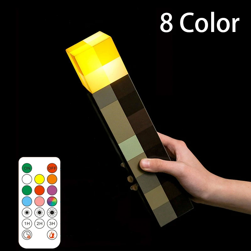 Antorcha de piedra marrón de 11,5 pulgadas, luces Led nocturnas, luz de mesa recargable por USB, lámpara decorativa para sala de juegos, regalos de cumpleaños para niños, lámparas de juguete
