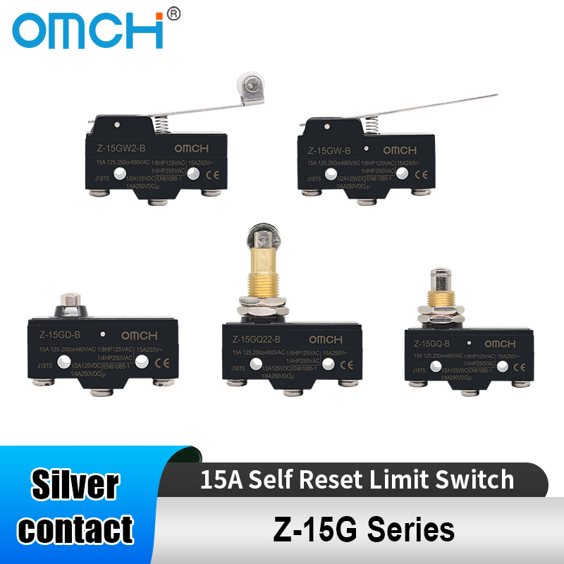 OMCH 15A Silver contact Self Reset Travel Switch Z-15G-B,Z-15GD-B,Z-15GQ-B,Z-15GL-B,Z-15GW-B,Z-15GW2-B,Z-15GW2277-B,Z-15GHW78-B