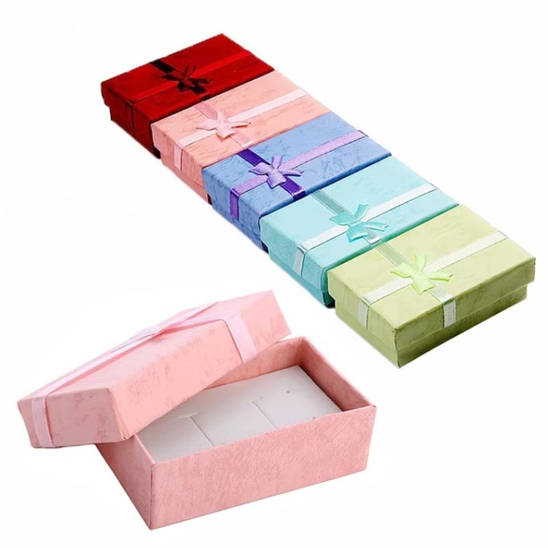 12 Stück/Set Schmuck-Displaybox für die Verpackung von Halsketten, Ringen und Ohrringen, Abmessungen 5 x 8 x 2,5 cm