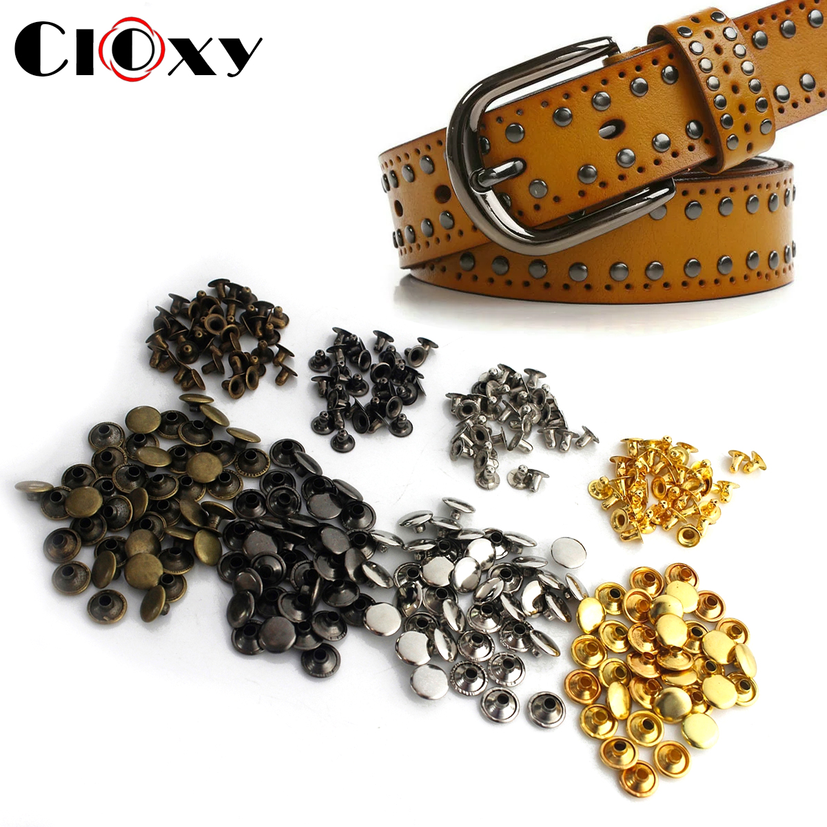 100 set 3mm ~ 10mm metallo singolo cappuccio rivetti borchie rivetto rotondo per borsa artigianale in pelle cintura indumenti cappello scarpe collare per animali domestici decorazione