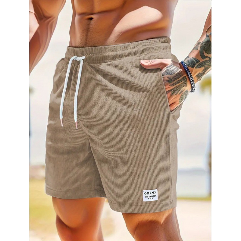 Pantalones Cortos de Pana Estilo Americano Vintage para Hombre, Holgados, con Cordón Ajustable, Versátiles, Moda 2025, Casuales