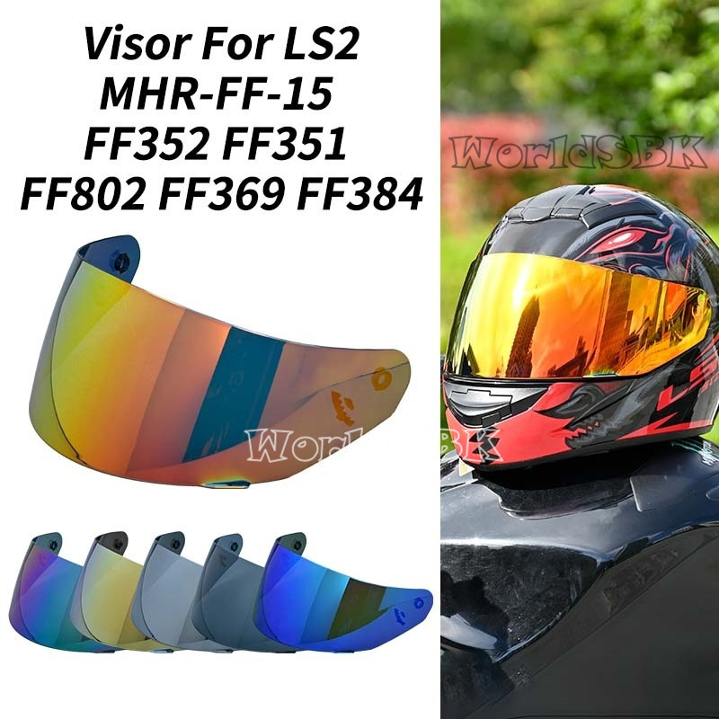 Para LS2 MHR-FF-15 casco de cristal visera para casco de motocicleta para LS2 FF352 FF351 FF802 FF369 FF384 lente de casco de cara completa