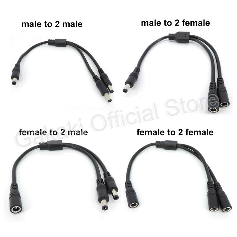 Câble répartiteur d'alimentation CC, adaptateur de prise, rallonge de connecteur, mâle 600 à mâle 2 600, 5.5mm x 2.1mm, 30cm