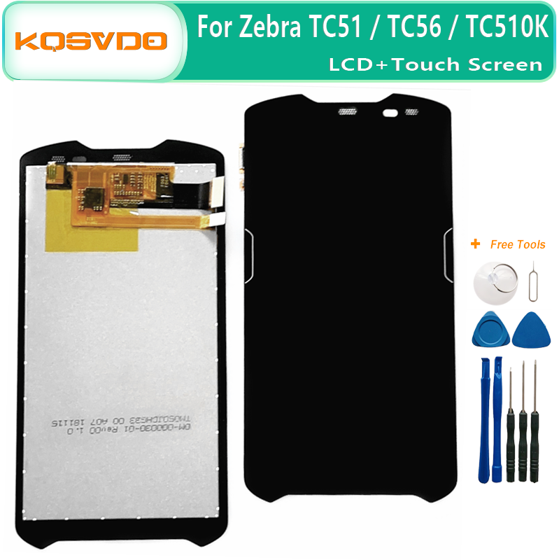 5.0 para zebra tc51 tc56 display lcd + tela de toque para tc52 tc57 tc510k tc56cj tc56dj tela lcd substituição digitador assembléia