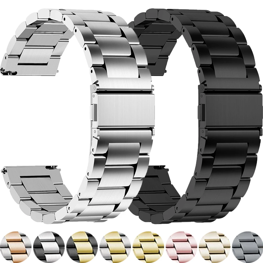 Pulseira de 20mm para samsung galaxy watch 6/5 pro/4/clássico aço inoxidável 22mm pulseira de ligação de metal amazfit GTS-GTR-4-3-2e-mini band
