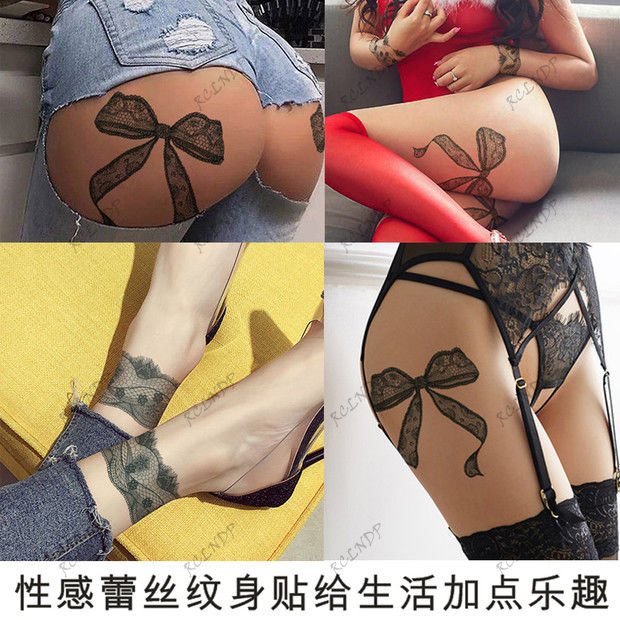 Chống Thấm Nước Tạm Thời Miếng Dán Hình Xăm Ren Thắt Nơ Hoa Cánh Tay Chân Nghệ Thuật Thân Thể Flash Tatoo Giả Tatto Dành Cho Nam Nữ