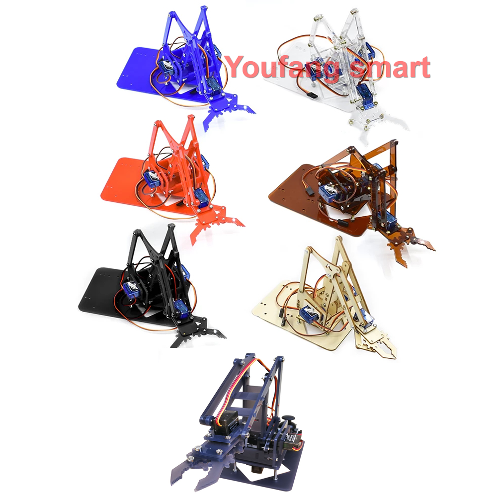แขนหุ่นยนต์ Plank 4 DOF หุ่นยนต์ Manipulator Claw SG90 MG90S หุ่นยนต์สําหรับ Arduino โปรแกรมของเล่น DIY ชุด Splicing Rudder ของขวัญ