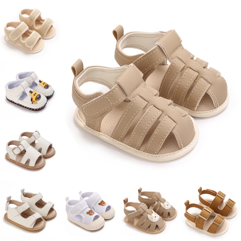 Chaussures pour bébés de 0 à 1 an, sandales décontractées pour bébés garçons, couleur unie, respirantes, confortables, chaussures de marche quotidiennes pour le printemps