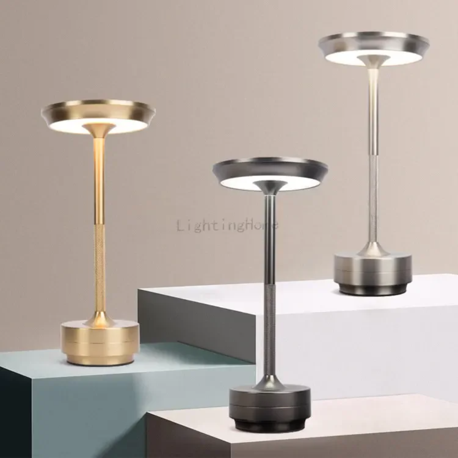 Metalowa lampa stołowa Przenośna bezprzewodowa lampka nocna Akumulatorowa lampa nordycka Dekoracja stolika kawowego