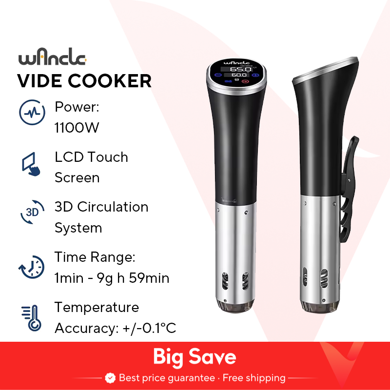 Wancle 1100W kuchenka Sous Vide LCD dotykowy cyrkulator zanurzeniowy dokładne gotowanie IPX7 wodoodporna kuchenka próżniowa z wyświetlaczem cyfrowym