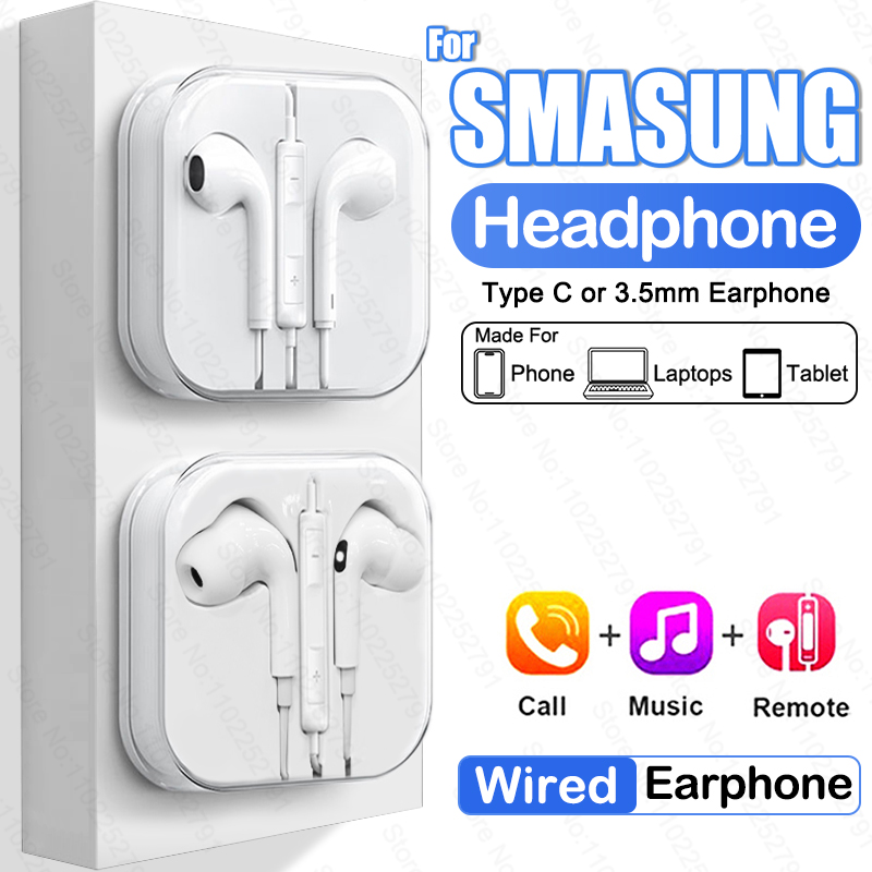 Original Typ C Kopfhörer Für Samsung Galaxy S22 S21 S20 FE S23 Ultra Verdrahtete Kopfhörer A53 A52 A34 A54 5G 3,5mm Ohrhörer Headset