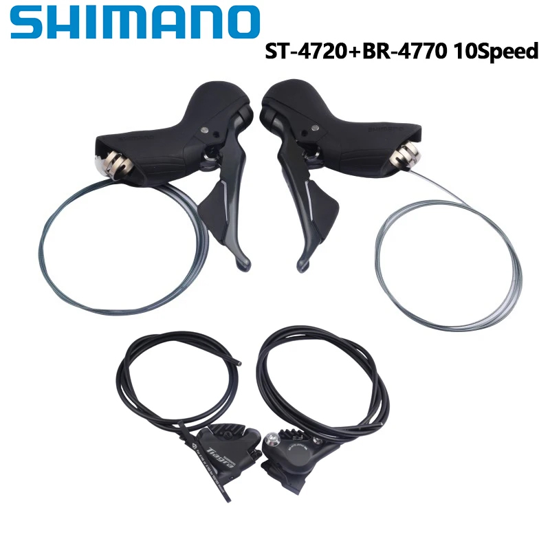 Shimano Tiagra 4700 ST-4720 BR-4770, rem cakram hidrolik kontrol ganda tuas kiri kanan 10 kecepatan 4770 untuk sepeda balap