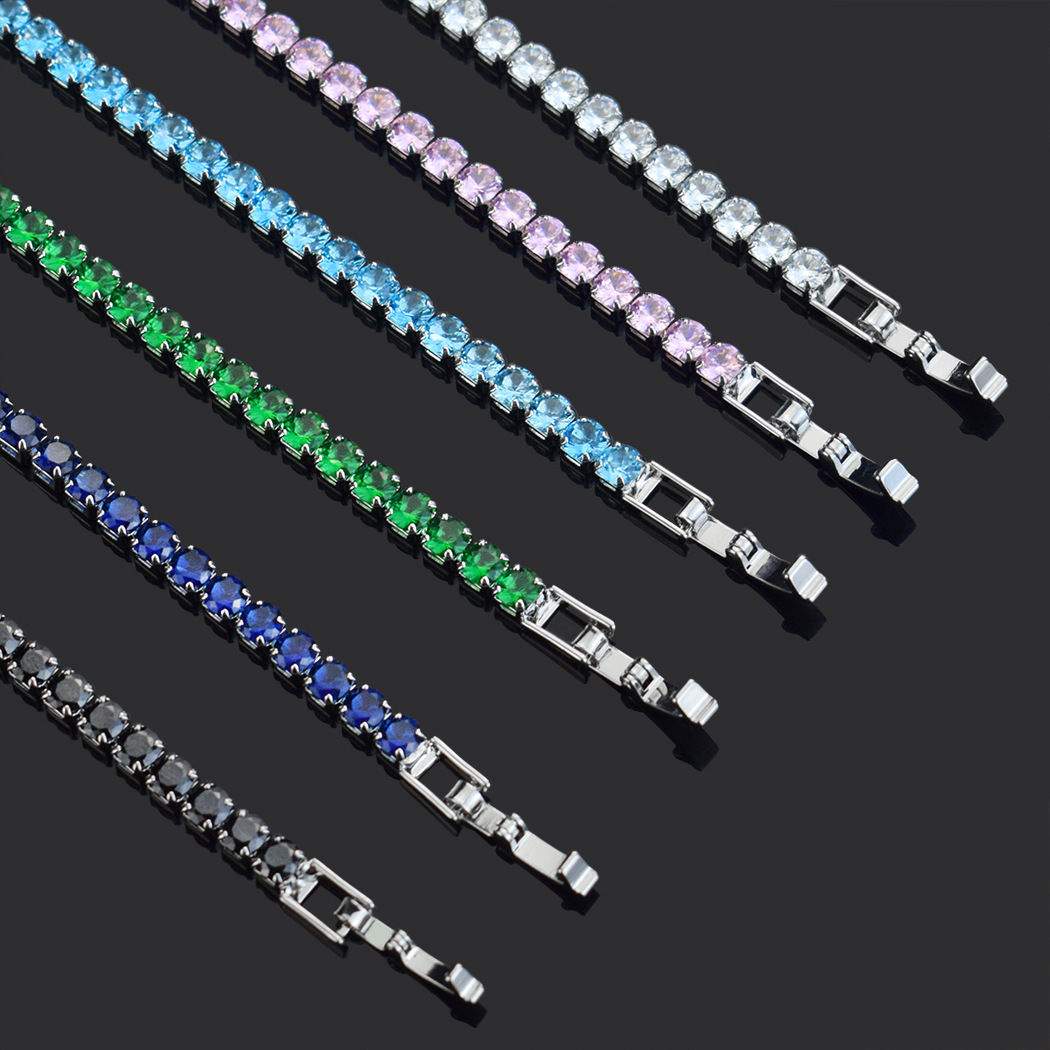4mm Micro-intarsien Zirkon Tennis Armband für Frauen 2025, Neue Männer Armband Homme Schmuck Zubehör Großhandel