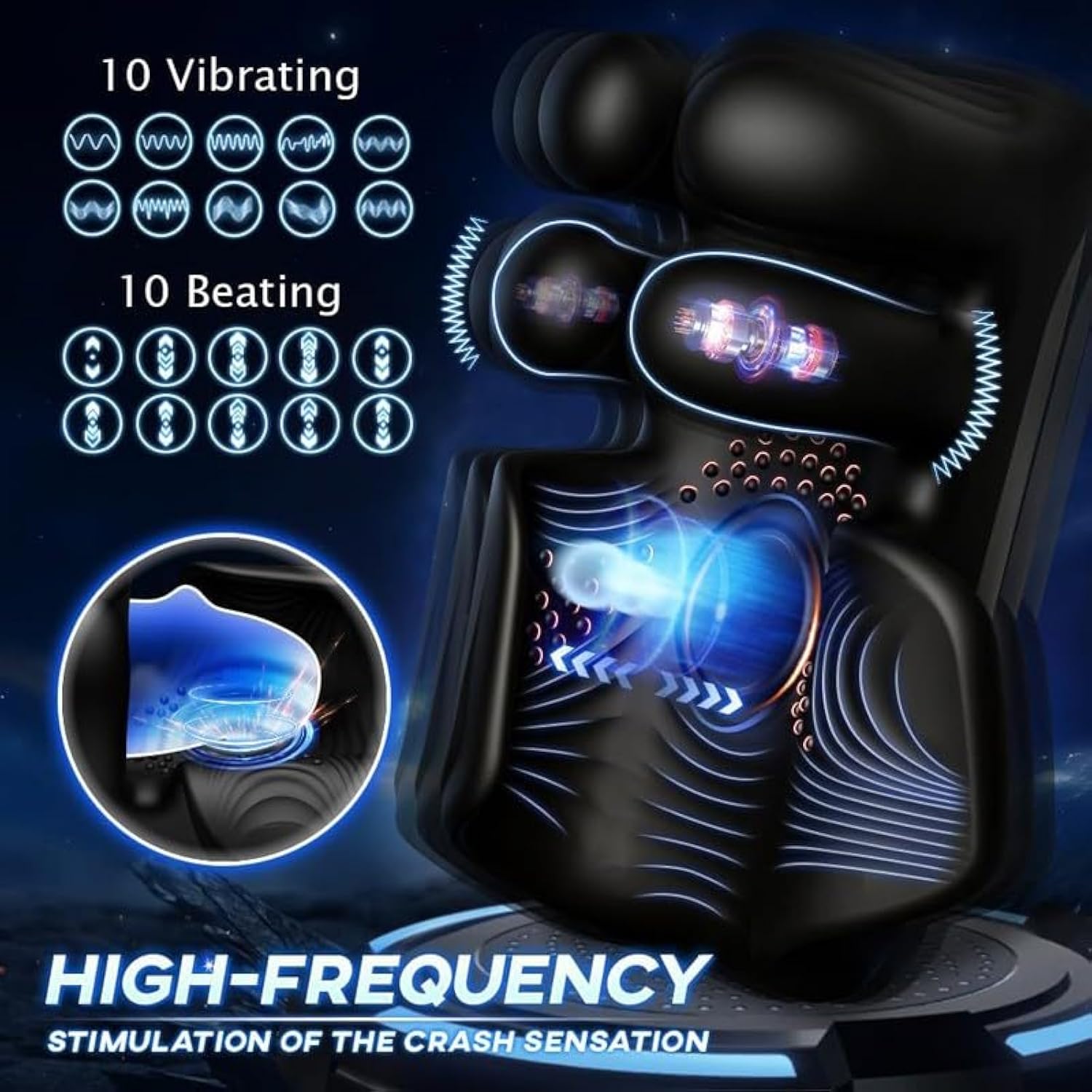 Alat Pijat Penis Vibrator Masturbator - Stimulator Glans Penjepit Pengetuk Stroker Pemijat Tahan Lama Penunda Ejakulasi Daya Tahan Seks Dewasa T