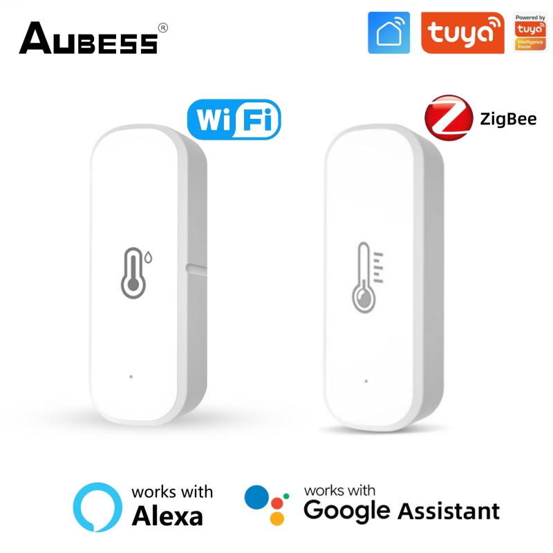 Tuya Smart Zigbee/WiFi Sensor de temperatura y humedad hogar inteligente Control remoto inalámbrico funciona con Alexa Google SmartLife
