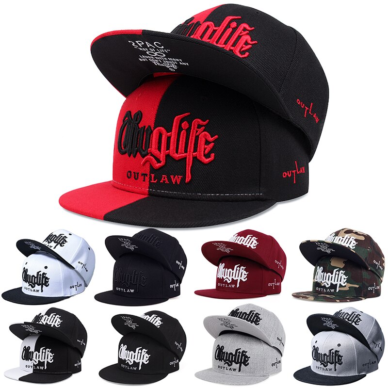 Boné bordado Thuglife para adulto, Chapéu Snapback ajustável, Chapéu de sol casual, Ajustável, Hiphop, Ao ar livre, Moda Fastball, 1 pc