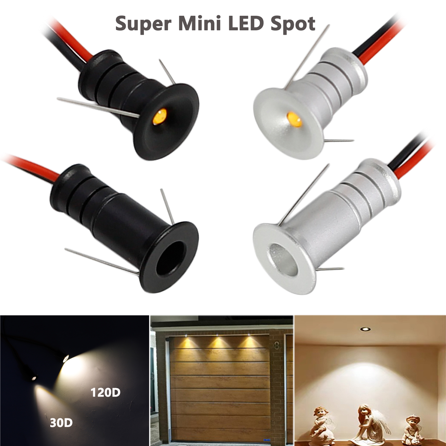 Małe światło punktowe 0,5 W Mini reflektor LED 12 V Możliwość przyciemniania 10 mm Wycięcie Wpuszczany typ Downlight Lampa sufitowa Witryna Wyświetlacz Oświetlenie