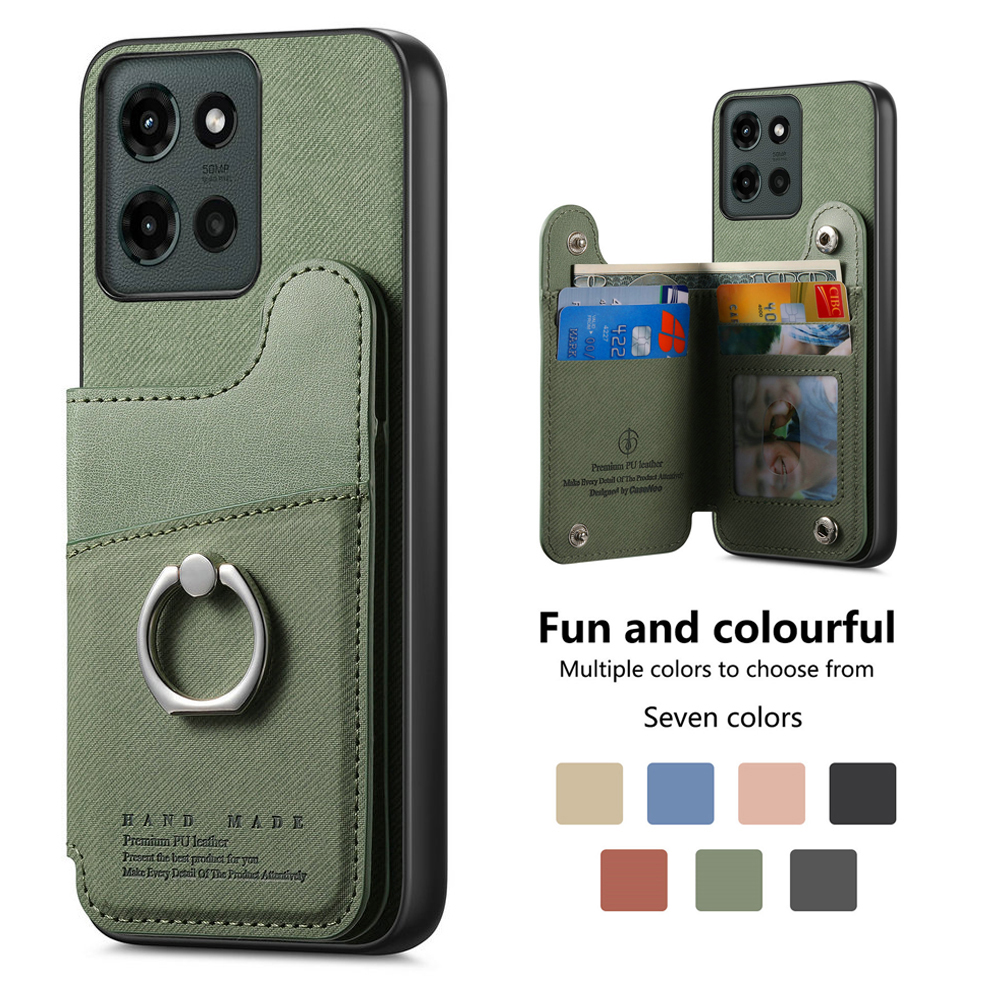 Portemonnee Dubbele Knop Magneet Lederen Kaarthouder voor Motorola Moto Edge 60s Pro 70 Fusion 60 Stylus 50 Fusion 70 Signature Case