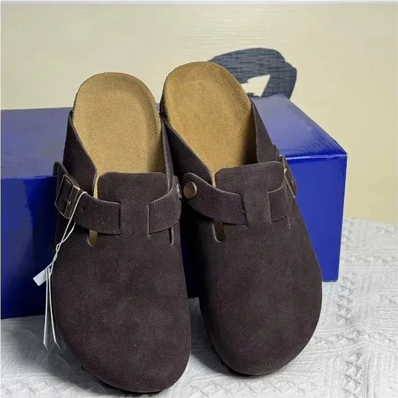Sabot da Donna, in Morbida Pelle Scamosciata, Suola Confortevole, Scarpe per l'Uso Quotidiano