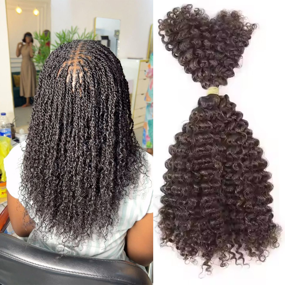 22 Polegada qvr kinky torção crochê trança cabelo 100% feixes de cabelo humano elegante encaracolado feixes de cabelo humano 1 pçs afro kinky v cabelo em massa