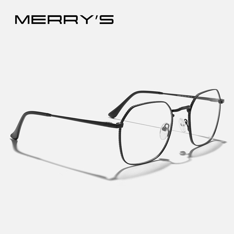 MERRYS DESIGN oprawki do okularów ze stopu tytanu mężczyźni Retro wielokątne okulary korekcyjne damskie krótkowzroczność okulary optyczne S2461