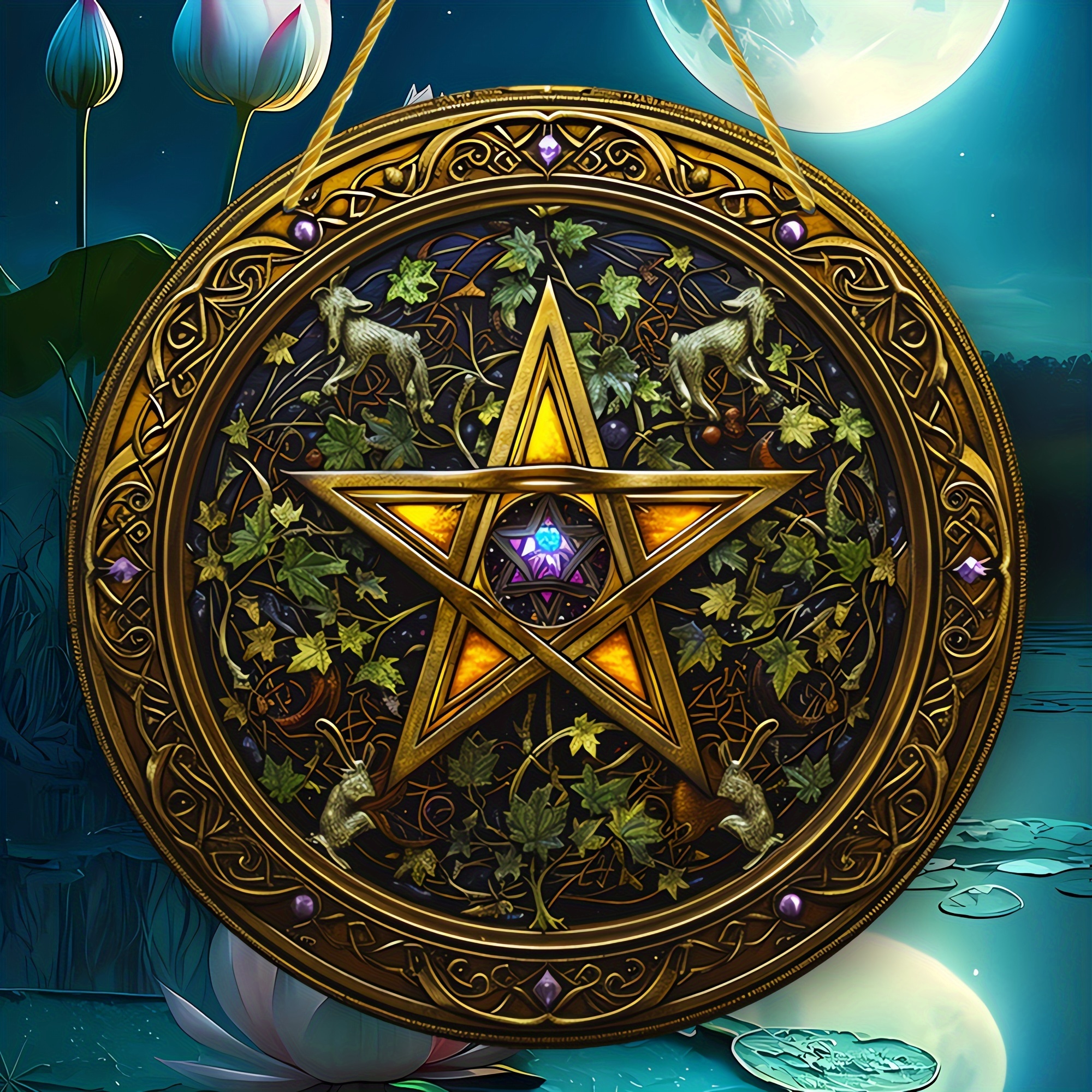 Wiccan Звездный знак, Окрашенные Акриловые солнцезащитные окошки, домашний декор, садовый декор, фермерский декор, подарок для друзей