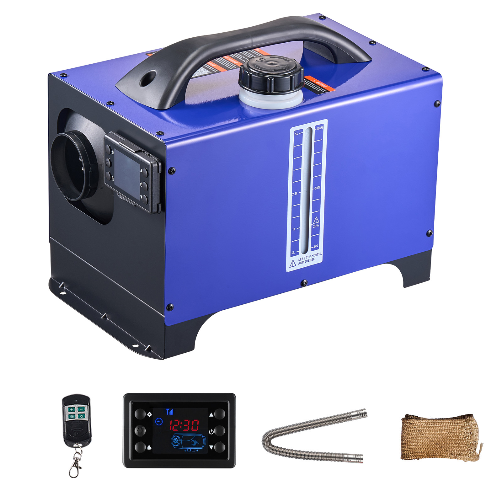 SucceBuy 8KW Aquecedor de ar diesel DC 12V/24V Tudo em um Aquecedor diesel portátil Aquecedor de carro com display LCD de baixo ruído adequado para Van RV