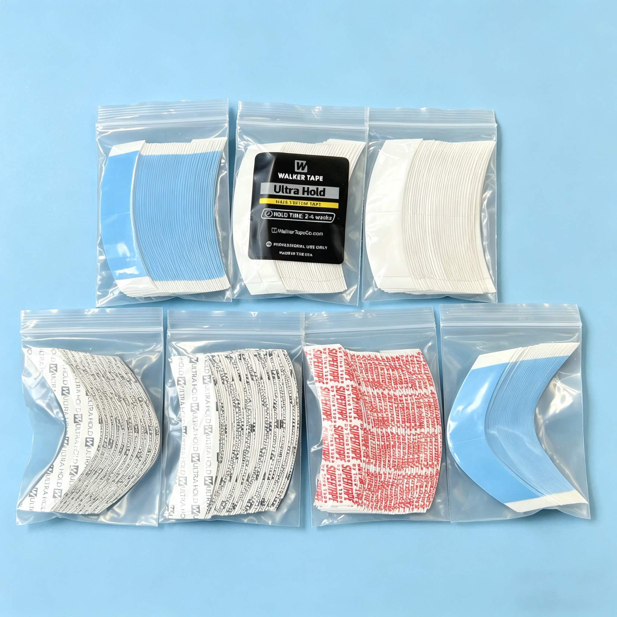 36 Stück Walker Ultra Hold Lace Wig Tape, doppelseitige Klebestreifen mit blauem Liner, starker Halt für Haarsysteme und Toupets