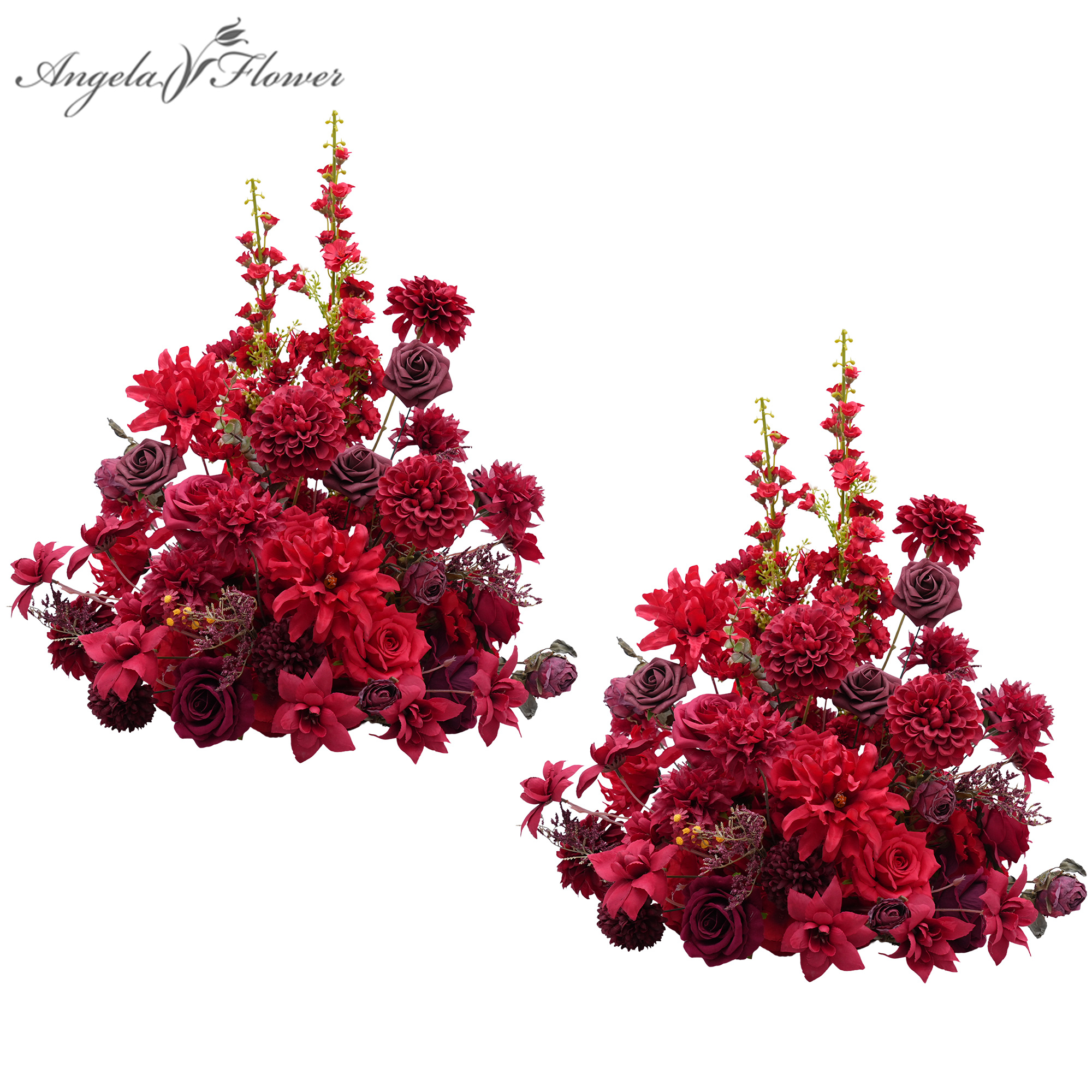 A8966 Rote freistehende Blumenkugeln, künstliche Rosenarrangements, Tisch- und Sofadekoration für Hochzeiten und Events