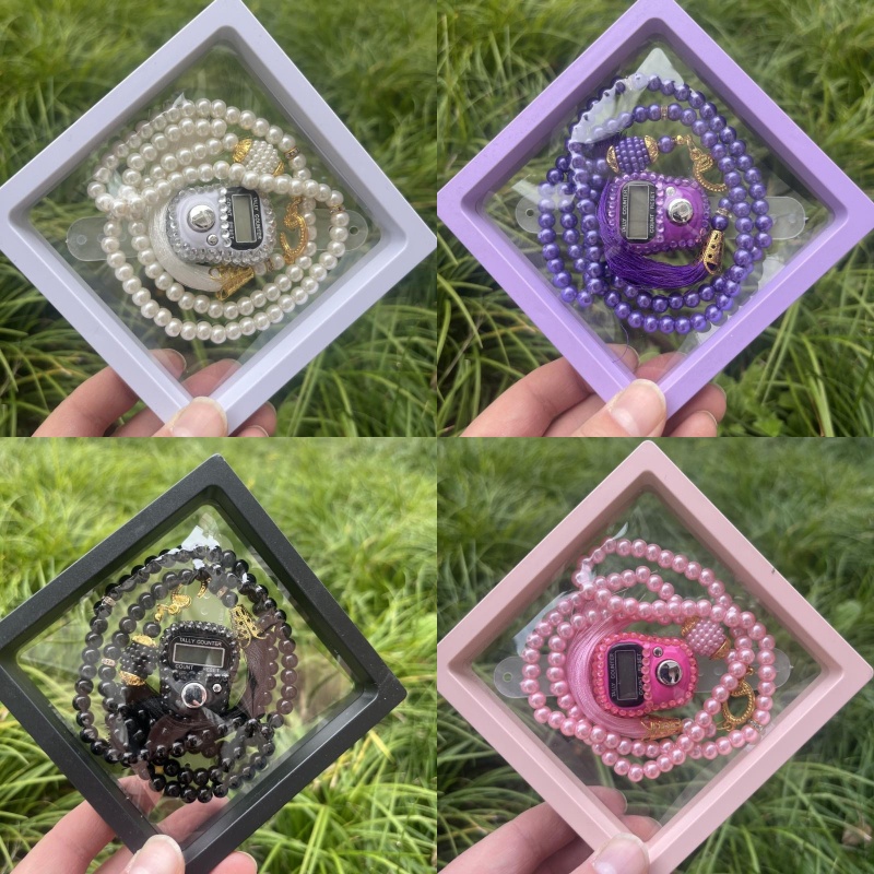2025 novo conjunto de pulseira de contas de oração coloridas contador de dedo 10 opções de cores rosário tasbih islamique para eid presente de oração de alta qualidade