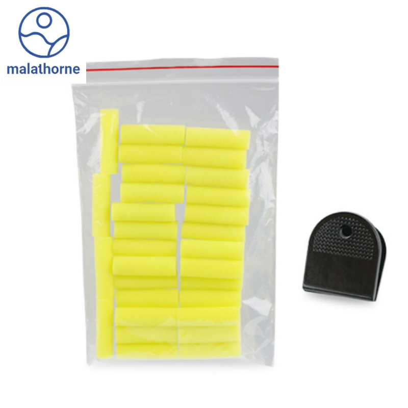 Malathorne 30 szt. Gąbka w kształcie cylindra szczotka do kleju do tenisa stołowego na bazie wody + losowy kolor klips rakieta narzędzia DIY akcesoria