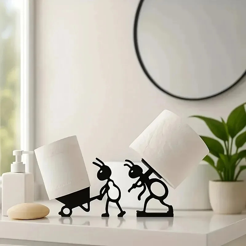 Minimalist Cute Animal Tissue Holder, Practical Wall-Mount Paper Roll Dispenser, Creative Desktop Storage Decor, Perfect Holiday