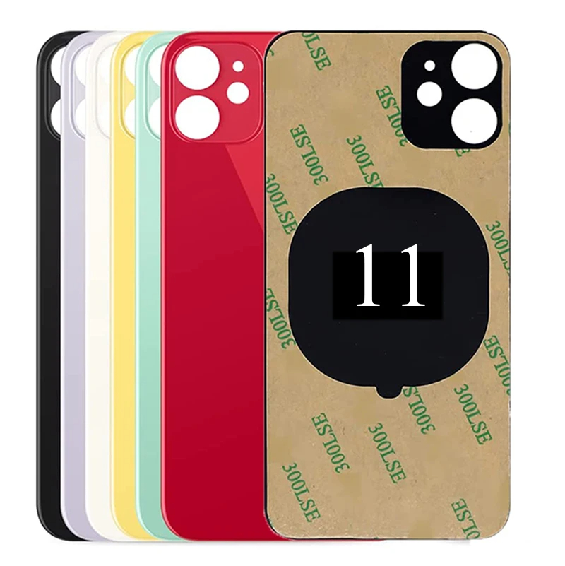 バックガラス iPhone 11 A2221、A2111、A2223、バックガラス交換用バックガラス背面バッテリーカバー電話ハウジング用無料ギフト付き