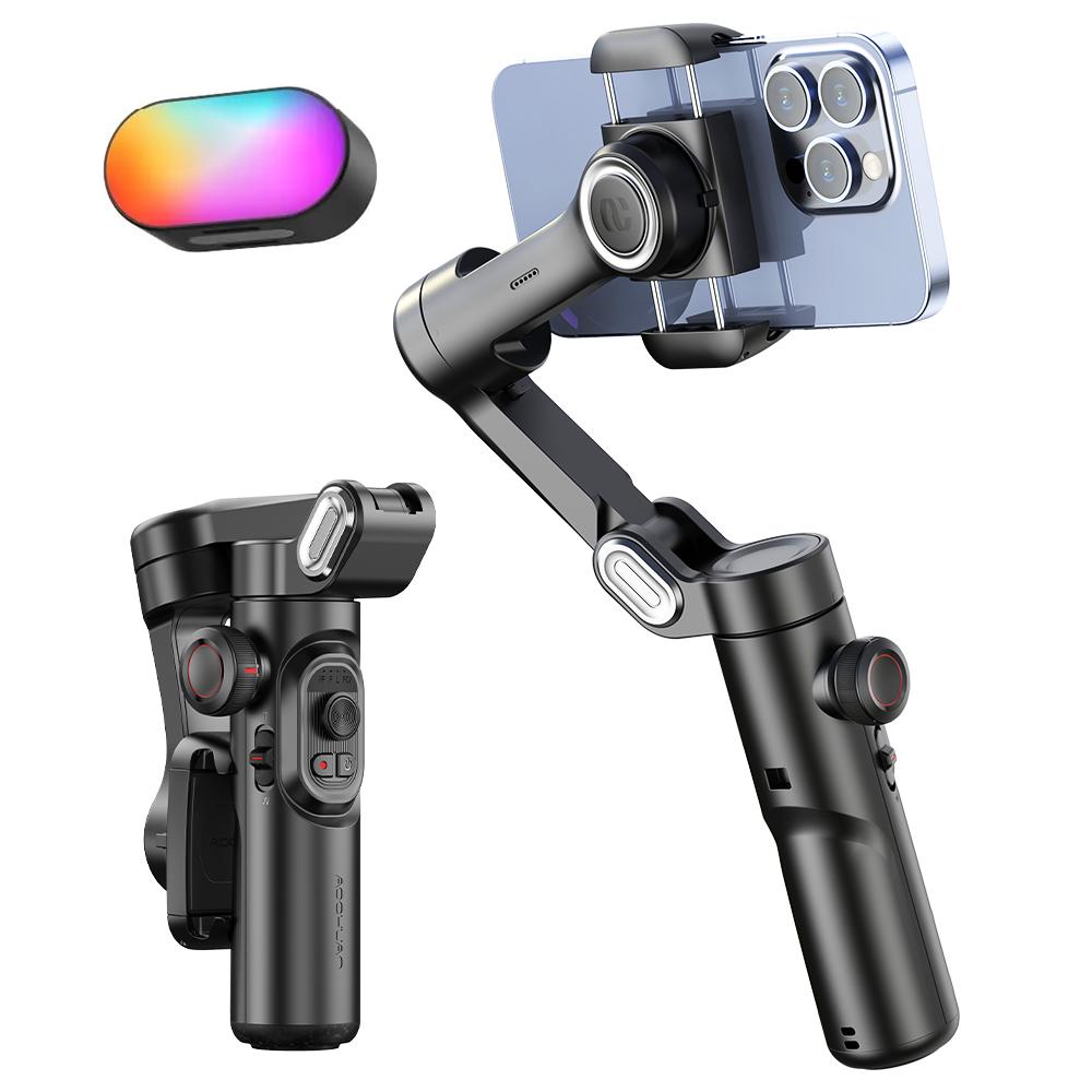 Aochuan inteligente xe estabilizador gimbal portátil de 3 eixos para smartphone iphone android rastreamento facial tiktok vlog streaming ao vivo