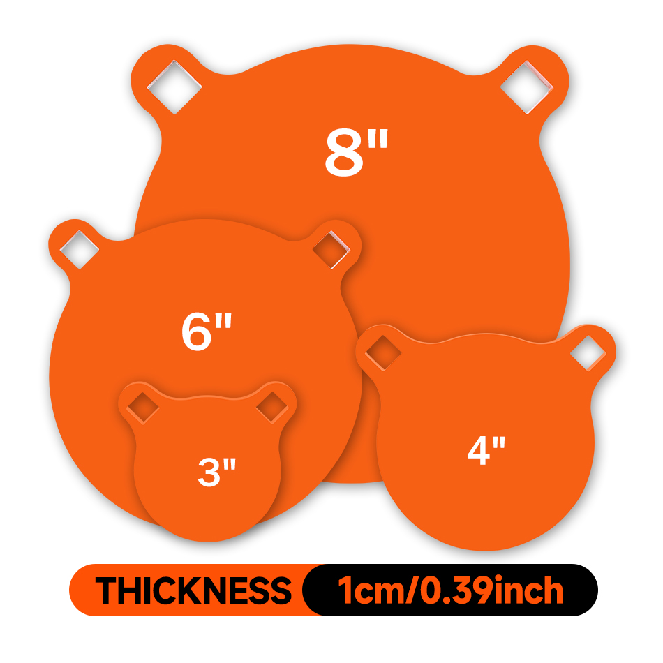 Ar500 alvo de aço metal placa alvo pendurado alvo 10mm de espessura para prática de treinamento de tiro com pistola macia de ar remoto