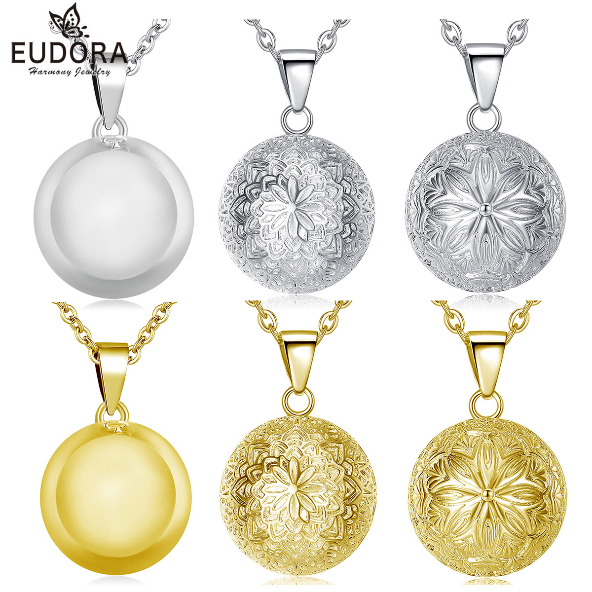 Eudora Harmony Ball Flowers Pregnancy Chime Bola Angel Caller Wisiorek Naszyjnik Mix Styles Moda Biżuteria ciążowa dla kobiet 38