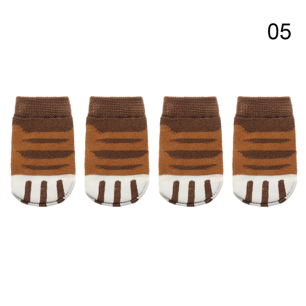 4 Stück 14 Stile Cartoon rutschfeste Stuhlbeinabdeckungen Bodenschoner Tischfuß Socken Stricksocke